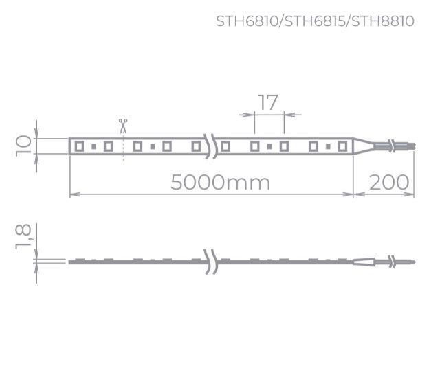 Imagem de Stella fita led evo 12w/m 12v ip20 2700k sth6810/27 branco quente