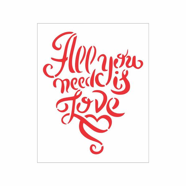 Imagem de Stencil All you need is love - 20x25 - Ref 9041