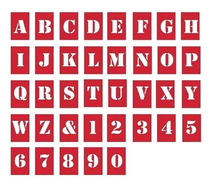 Imagem de Stencil Compactor de letras 35mm com 37 unidades
