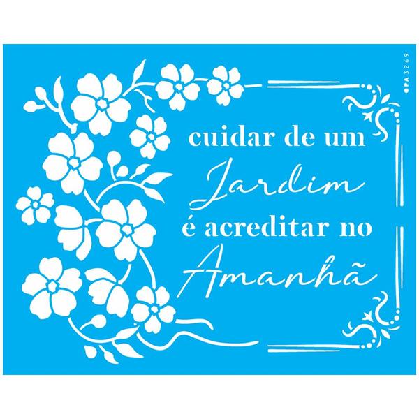 Imagem de Stencil de Acetato para Pintura Simples Opa 20 X 25 Cm Frase Acreditar no Amanhã - Opa3269