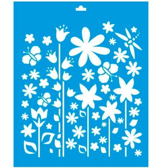 Imagem de Stencil Especial Pintura Flores 21,1x17,2 Stm-016 - Litoarte