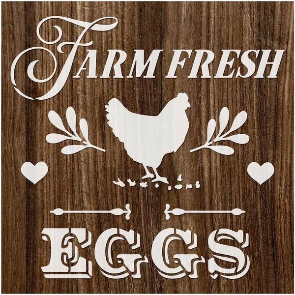 Imagem de Stencil Litoarte Rose Ferreira 14 x 14 cm - STA-142 Farm Fresh Eggs