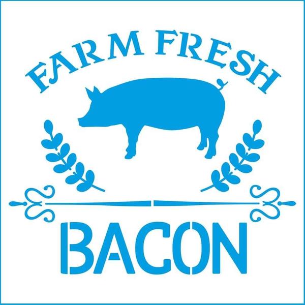 Imagem de Stencil Litoarte Rose Ferreira 14 x 14 cm - STA-143 Farm Fresh Bacon