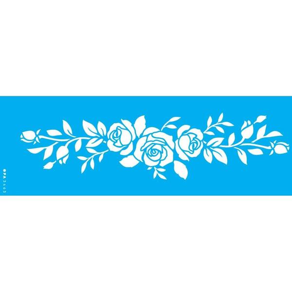 Imagem de Stencil Opa 10 x 30 cm - Flores Rosas III - 3463