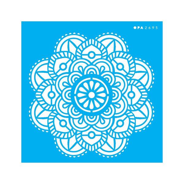 Imagem de Stencil Opa 14x14 Mandala Flor Vitral 2695