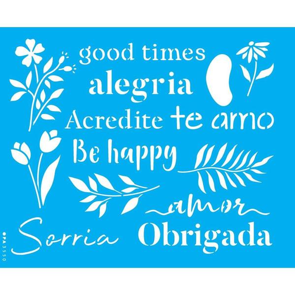 Imagem de Stencil Opa 20 x 25 cm - Palavras Motivacionais - 3550