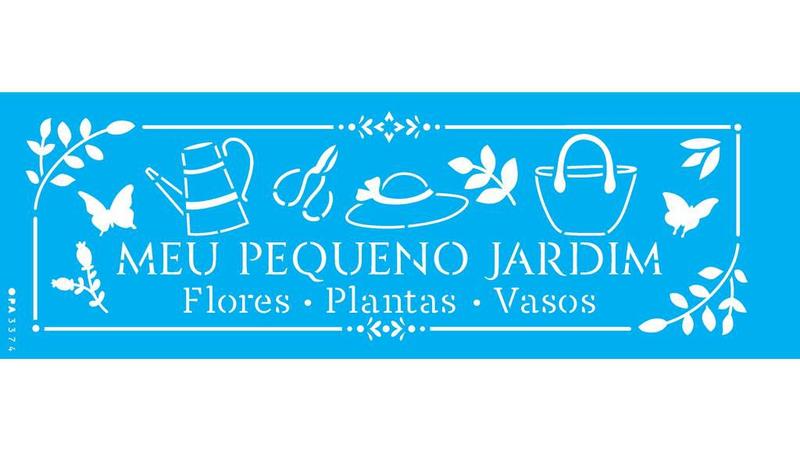 Imagem de Stencil Pintura Frase Meu Pequeno Jardim 10x30 3374 Opa