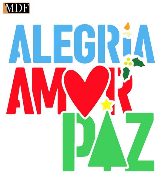 Imagem de Stencil Pintura Natal Alegria Amor Paz Stnx-042 10x10 Litoarte