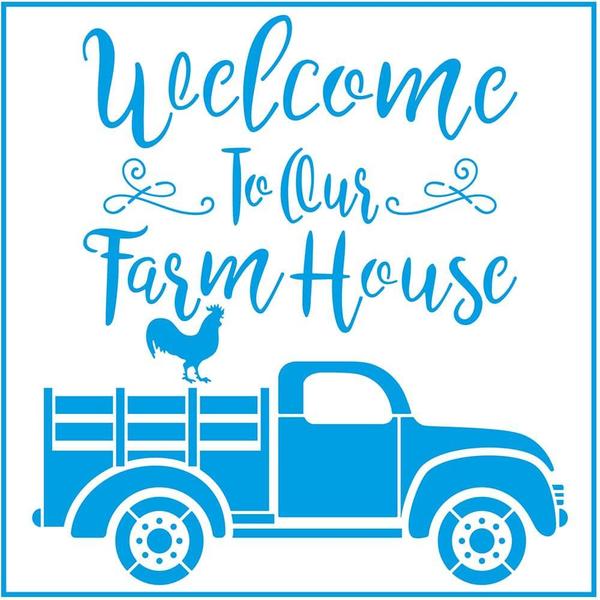 Imagem de Stencil Pintura Welcome To Our Farmhouse Stxx-197 20x20cm Litoarte