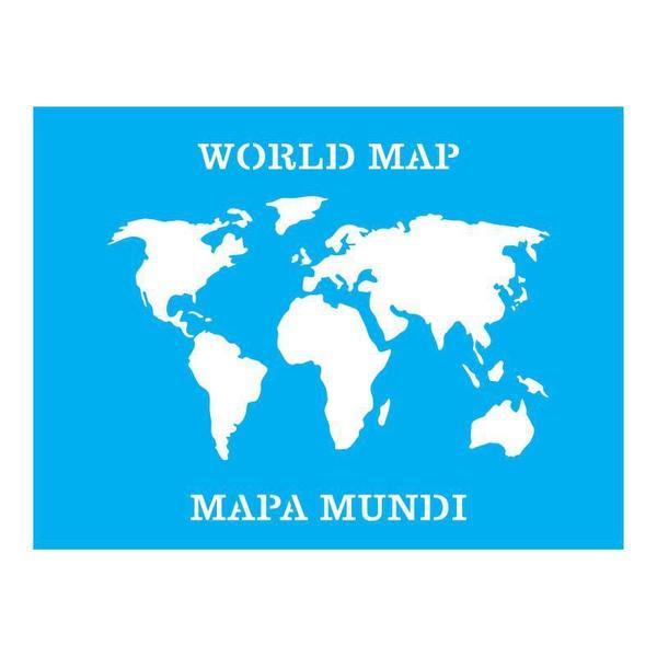 Imagem de Stencil Tamako Mapa Mundi World Map - 15X20Cm - Ref 264