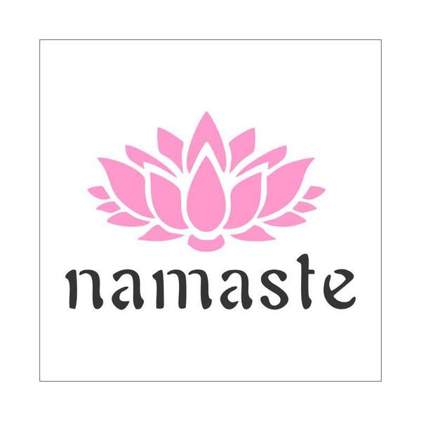 Stencil Tamako Namaste - 30X30Cm - Ref 9642 Imagem de Stencil Tamako Namaste - 30X30Cm - Ref 9642