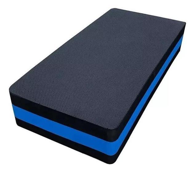 Imagem de Step Para Academia Fitness 70 X 30 X 14 Ginastica Aeróbico Cor Preto/Azul