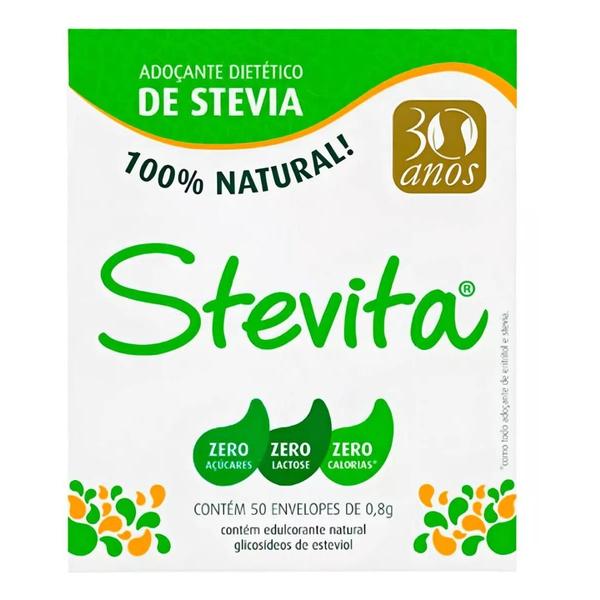 Imagem de Stevita Adoçante Em Pó Stevia Eritritol 60mg c/ 50 Sachês