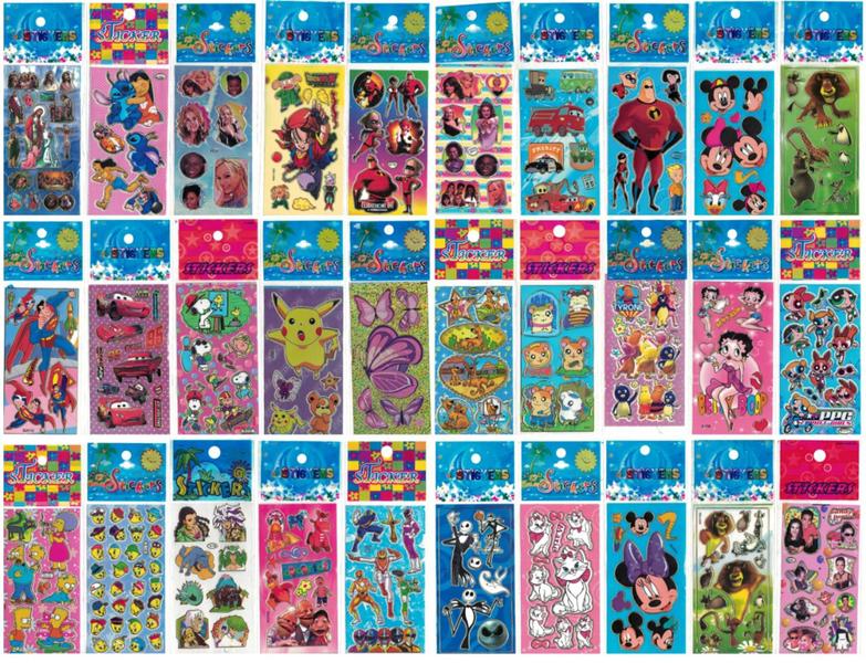 Imagem de Sticker adesivo infantil 120 un sortimento de Vários Personagens Menina