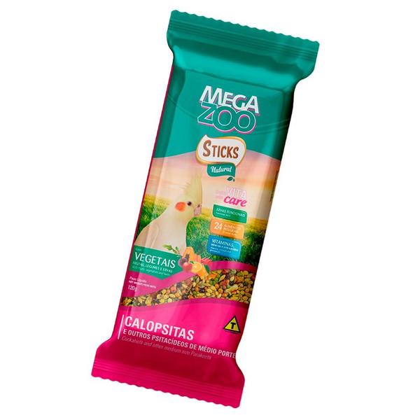 Imagem de Sticks Natural Megazoo Sabor Vegetais para Calopsita - 120 g