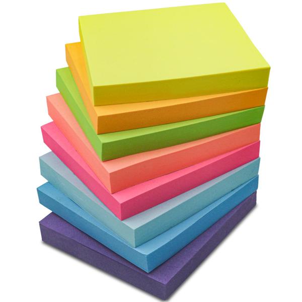 Imagem de Sticky Note REALZEVA, pacote com 8, 3 x 3 polegadas, 100 folhas, cores variadas