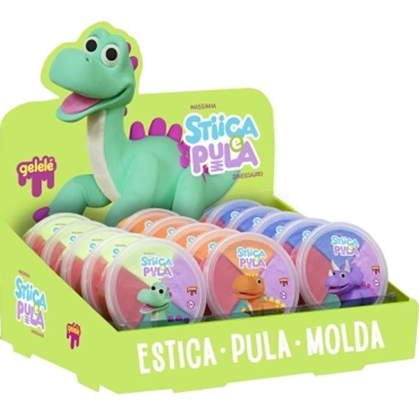 Stiica e pula massinha 20g dinossauro 3825 - DOCE BRINQUEDO Imagem de Stiica e pula massinha 20g dinossauro 3825