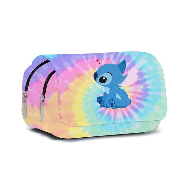 Imagem de Stitch Anime Cartoon Flap Caneta Saco Totalmente Impresso Papelaria Lápis Caso Para Estudantes Da