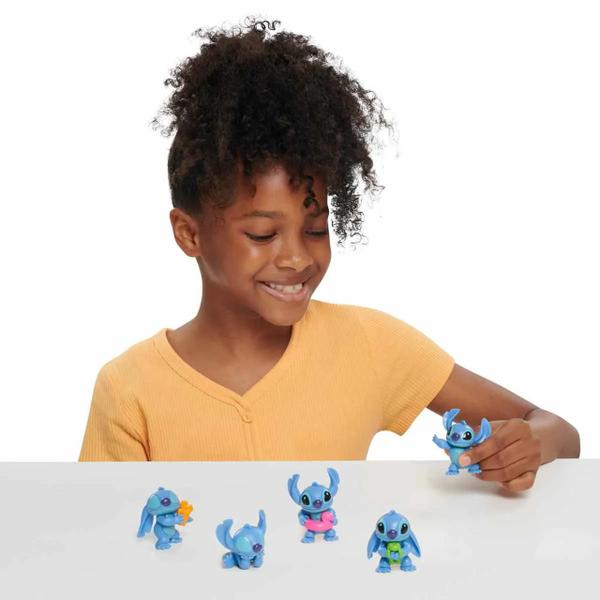 Imagem de Stitch Conjunto 5 Mini Bonecos de 4cm Colecionáveis - Disney