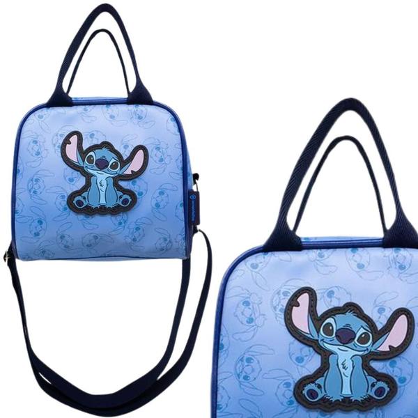 Imagem de Stitch Lancheira Maleta Bolsa Térmica Multiuso Com Textura Em Alto Relevo Oficial Disney