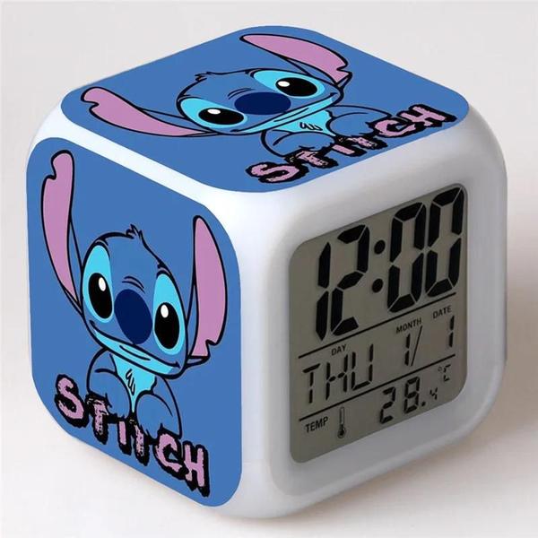 Imagem de Stitch Led Despertador Luz Noturna Mudança De Cor Disney Lilo & Stitch Mesa Decoração Para Casa