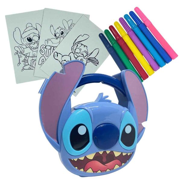 Imagem de Stitch Maleta De Atividades Com Jogo Da Memória Para Colorir Original Disney Toyng, Crianças +4 Anos