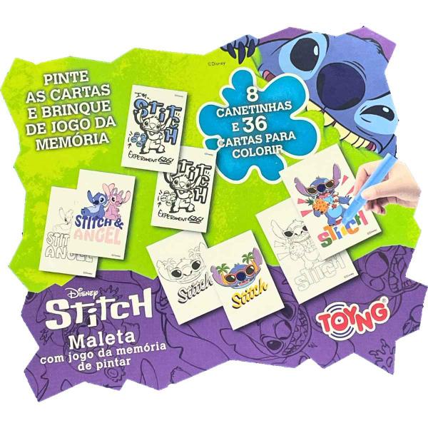 Imagem de Stitch Maleta De Atividades Com Jogo Da Memória Para Colorir Original Disney Toyng, Crianças +4 Anos