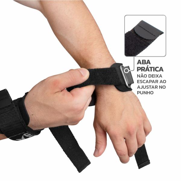 Imagem de Strap de Musculação com Munhequeira Muvin Com Fecho de Contato - Resistente Para Levantamento de Peso - LPO