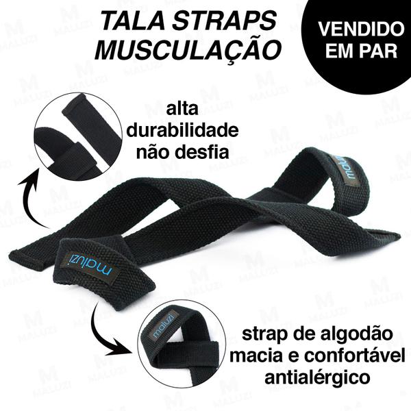 Imagem de Strap LUVA Reforçada PREMIUM DE ALGODÃO 100% Para Musculação Academia E Cross Treino Pesado Fitness-MALUZI