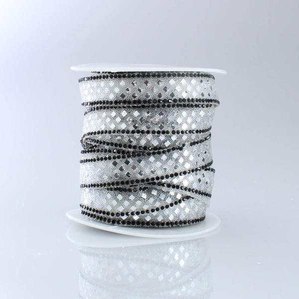 Imagem de Strass e caviar 15mm termocolante com 9 metros