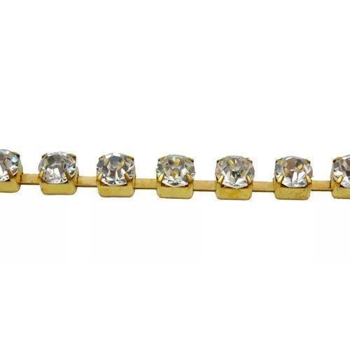 Imagem de Strass Em Metro Corrente 10m Dourado - Ss38 8mm