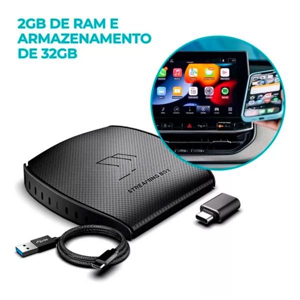 Imagem de Streaming Box Light 3gb 32gb Armazenamento Carros Chery Interface Usb Central Android Carplay 4g