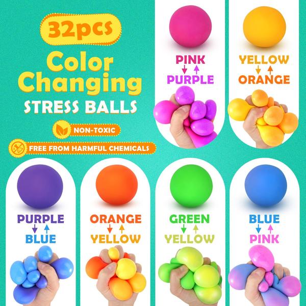 Imagem de Stress Balls KLT, pacote com 32 Mini Squishy Ball para alívio da ansiedade