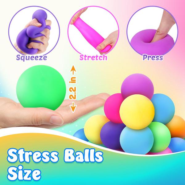 Imagem de Stress Balls SMALL FISH Squishy, pacote com 18 unidades para crianças e adultos