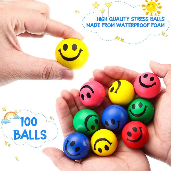 Imagem de Stress Balls Zhanmai 100 peças de espuma facial Smile para crianças/adultos