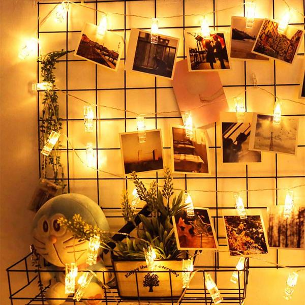 Imagem de String Lights Dopheuor Photo Clip LED operado por bateria