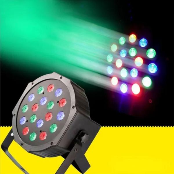 Imagem de Strobo 18 Leds Rgb Canhão De Led Colorido Dmx Festa Digital - LUA TEK