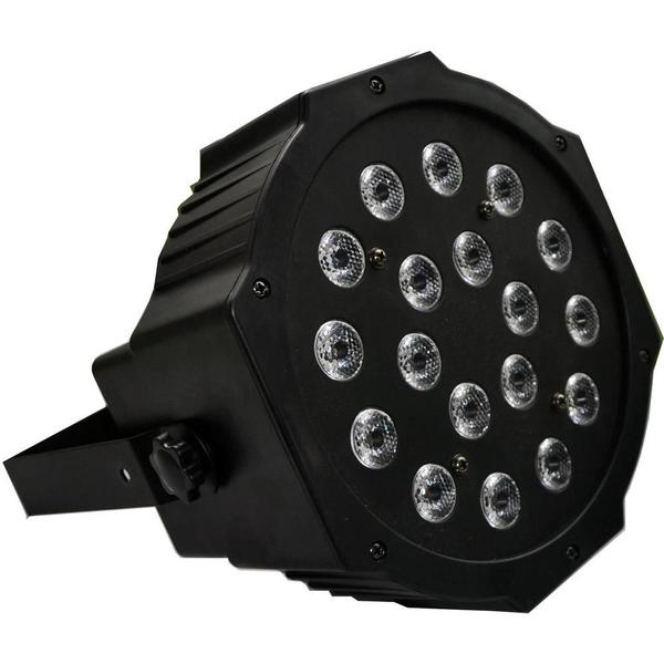 Strobo Refletor Canhao 18 Leds Display Digital Mini RGB - Abmidia Imagem de Strobo Refletor Canhao 18 Leds Display Digital Mini RGB