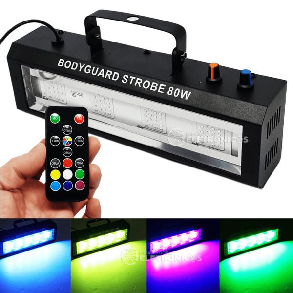 Imagem de Strobo  RGB Colorido 80w Controle Remoto Para Djs Bares Baladas Aniversario Discoteca - 1948815