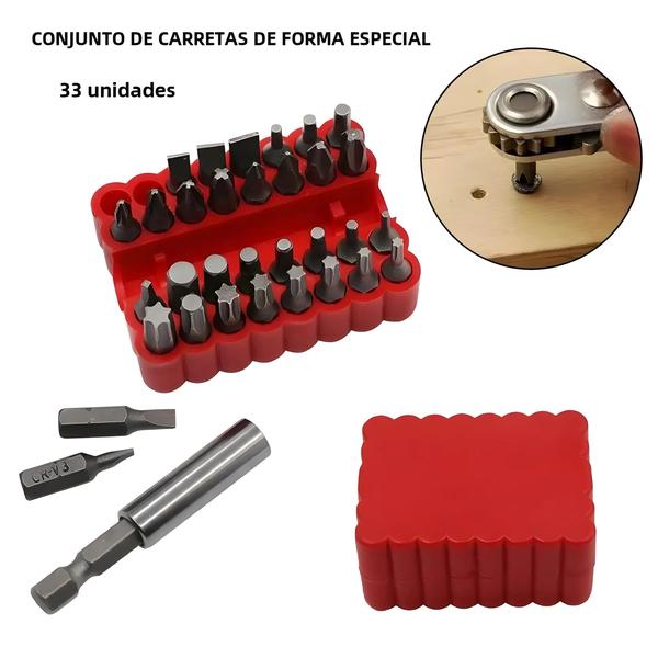 Imagem de Suave Alta Dureza 33pcs Conjunto De Bits De Chave De Fenda Elétrica Brocas Recarregáveis Em Formato