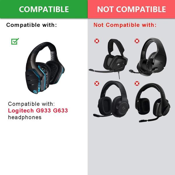 Imagem de Substituição de almofadas de ouvido e bandana para Logitech G933 G935