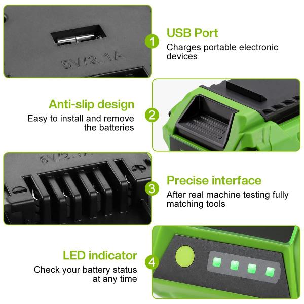 Imagem de Substituição de bateria e carregador para Greenworks 40V