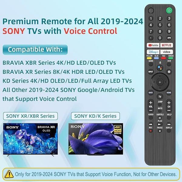 Imagem de Substituição do controle remoto de TV para Sony Bravia Smart TV com Voice Ctrl