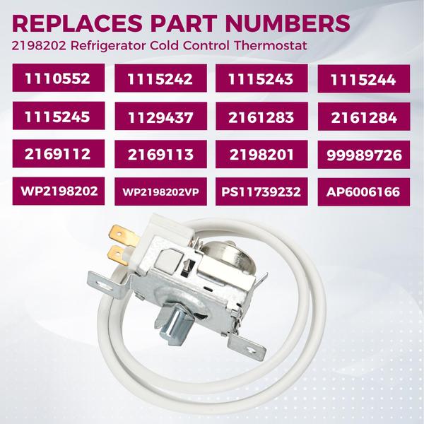 Imagem de Substituição do termostato de controle de frio do refrigerador 2198202