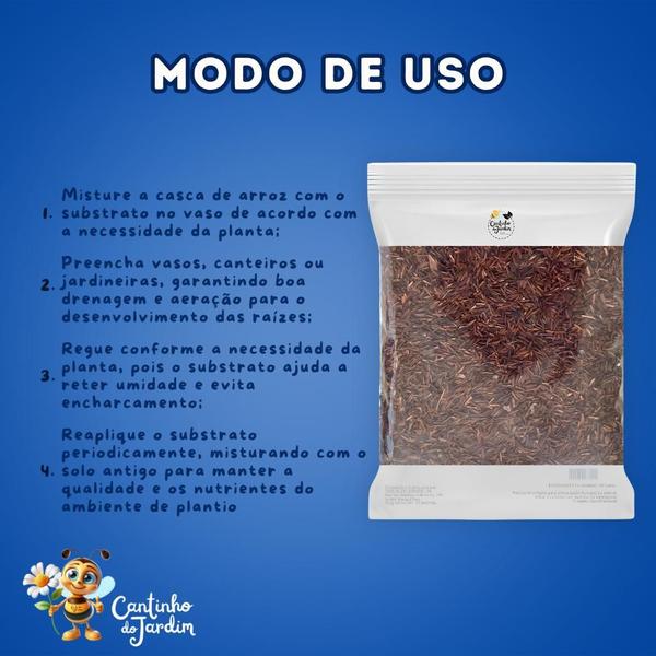 Imagem de Substrato Casca de Arroz Carbonizado 6Lts Ideal para Plantas, Hortas e Jardinagem Orgânica - Melhora o Solo e Retém Umidade - Alta Qualidade