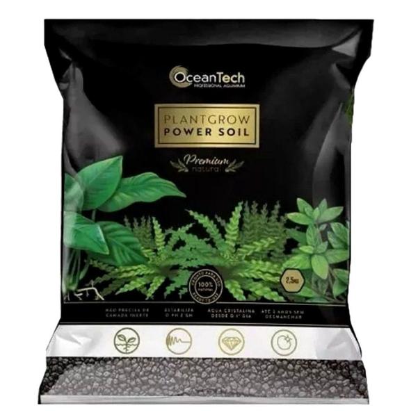 Imagem de Substrato Fértil Plantas de Aquários Ocean Tech Plant Grow Power Soil 2,5 Kg Aquapaisagismo