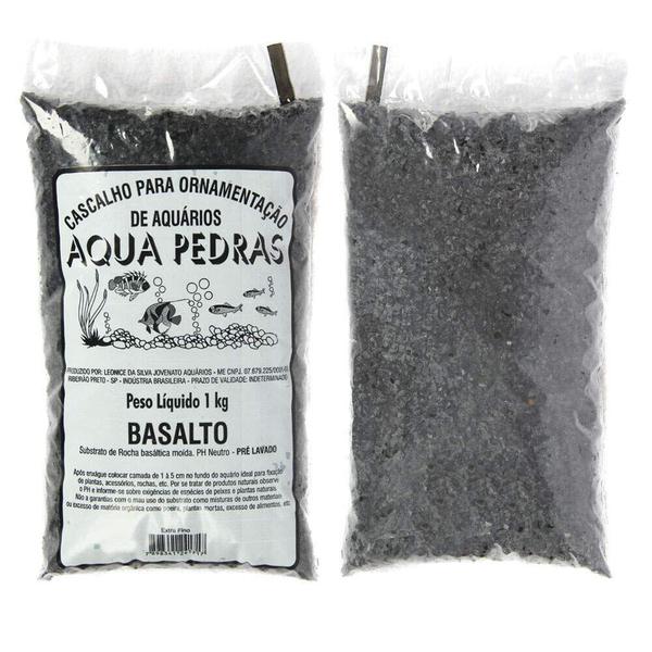 Imagem de Substrato Para Aquários Aqua Pedras Basalto 1kg - Tamanho 0