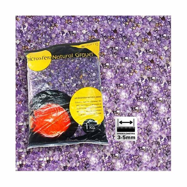 Imagem de Substrato Soma Microsfera Natural Gravel Top Purple 3-5mm para Aquários 1kg