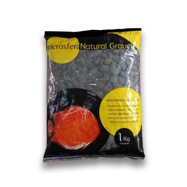 Imagem de Substrato Soma Natural Gravel Pebble Black 1kg 6-9mm Preto