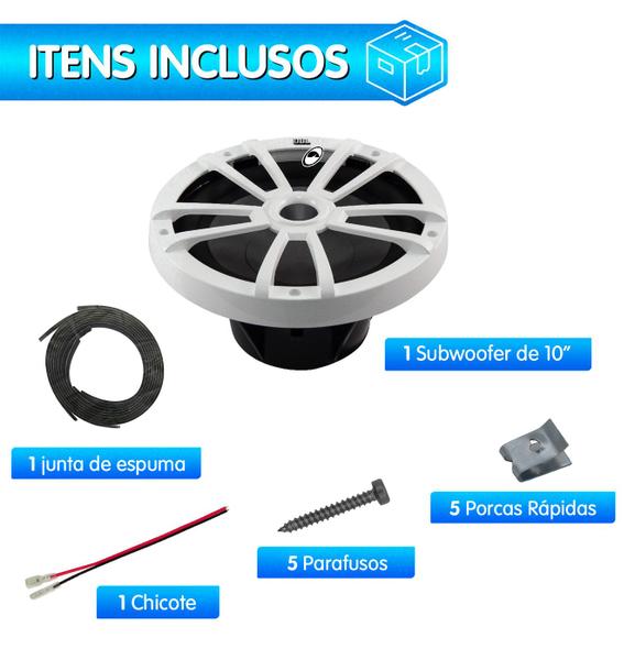 Imagem de Subwoofer Marítimo JBL Branco 10" Polegadas Stage Marine 200W RMS 4 Ohms